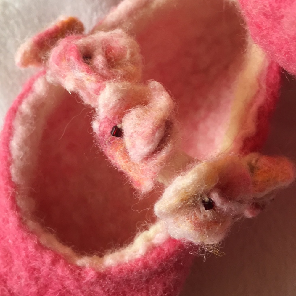 —SOLD—MERINO HANDMADE SOCK-SLIPPERS, baby 8-10 - Picture 3 of 7